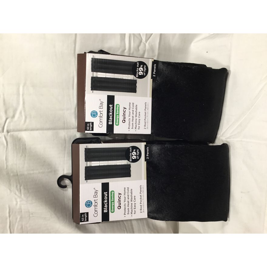 Buying (2) 2pk 63" Comfort Bay Blackout Energy Saving Quincy 2-Rod Pocket Panels