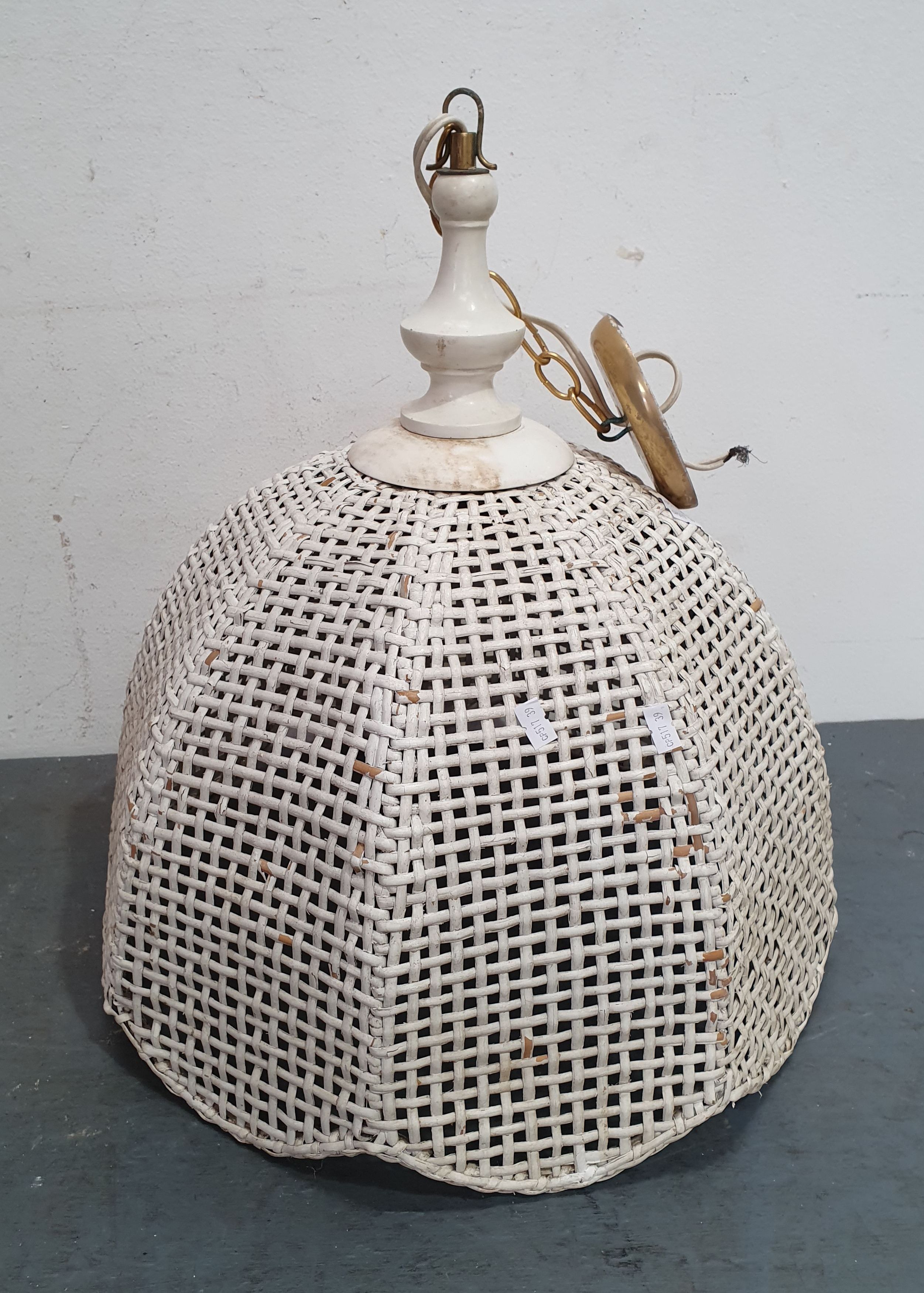 1357 · A PAINTED WICKER LIGHTSHADE
