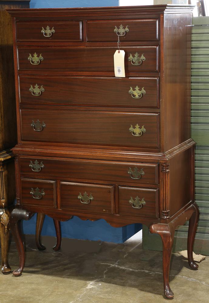 Queen Anne Style Highboy Chest Of Drawers 20th Century The Nine