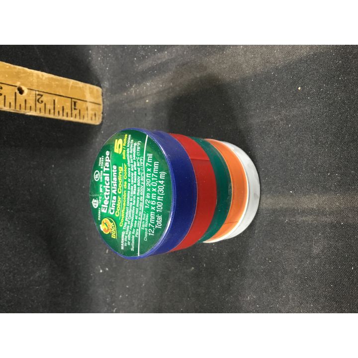 Duck Electrical Tape Color Coding 5 Rolls 1/2"x20'