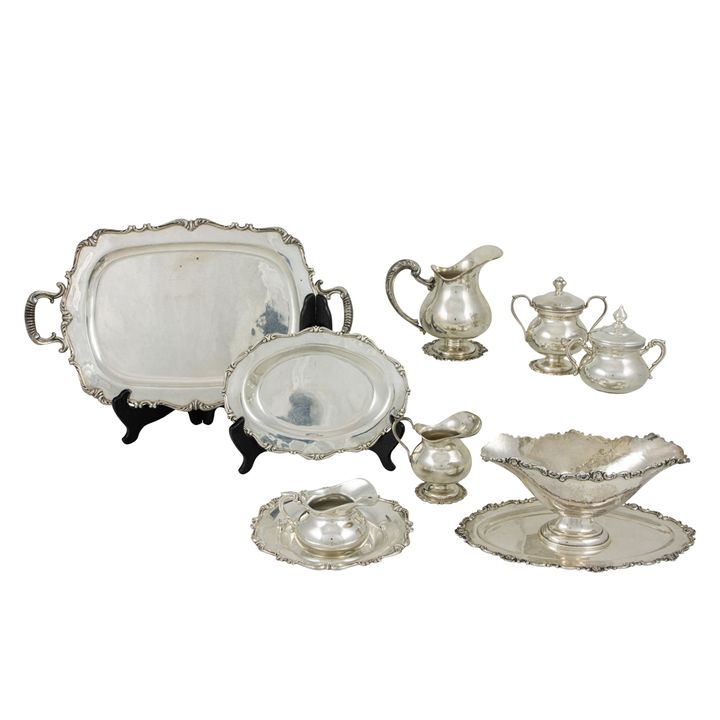 An assembled Peruvian sterling partial tea service
