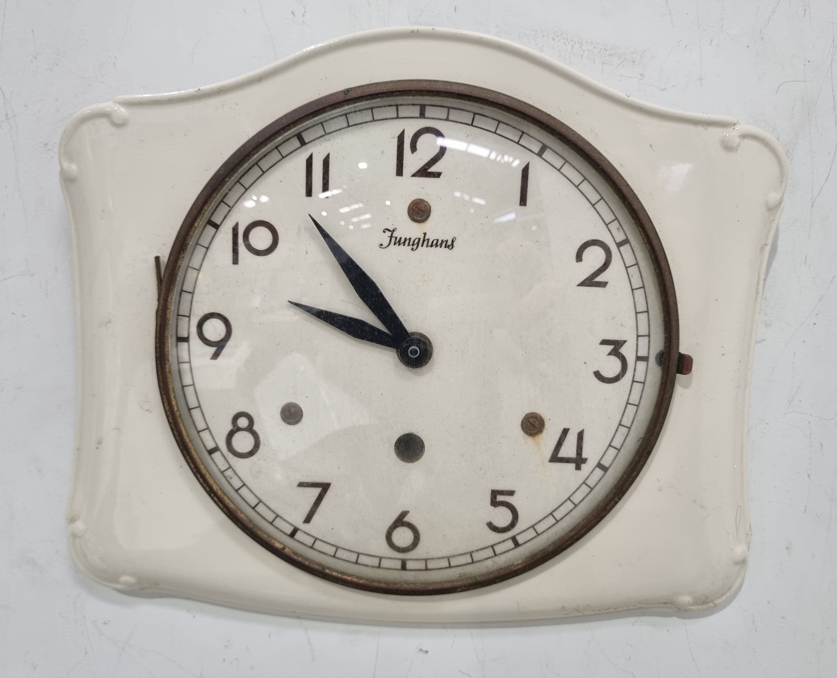 152 · A GERMAN JUGHANS CERAMIC WALL CLOCK