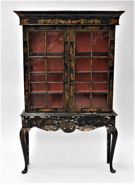 French Chinoiserie Queen Anne Style China Cabinet Lofty Marketplace