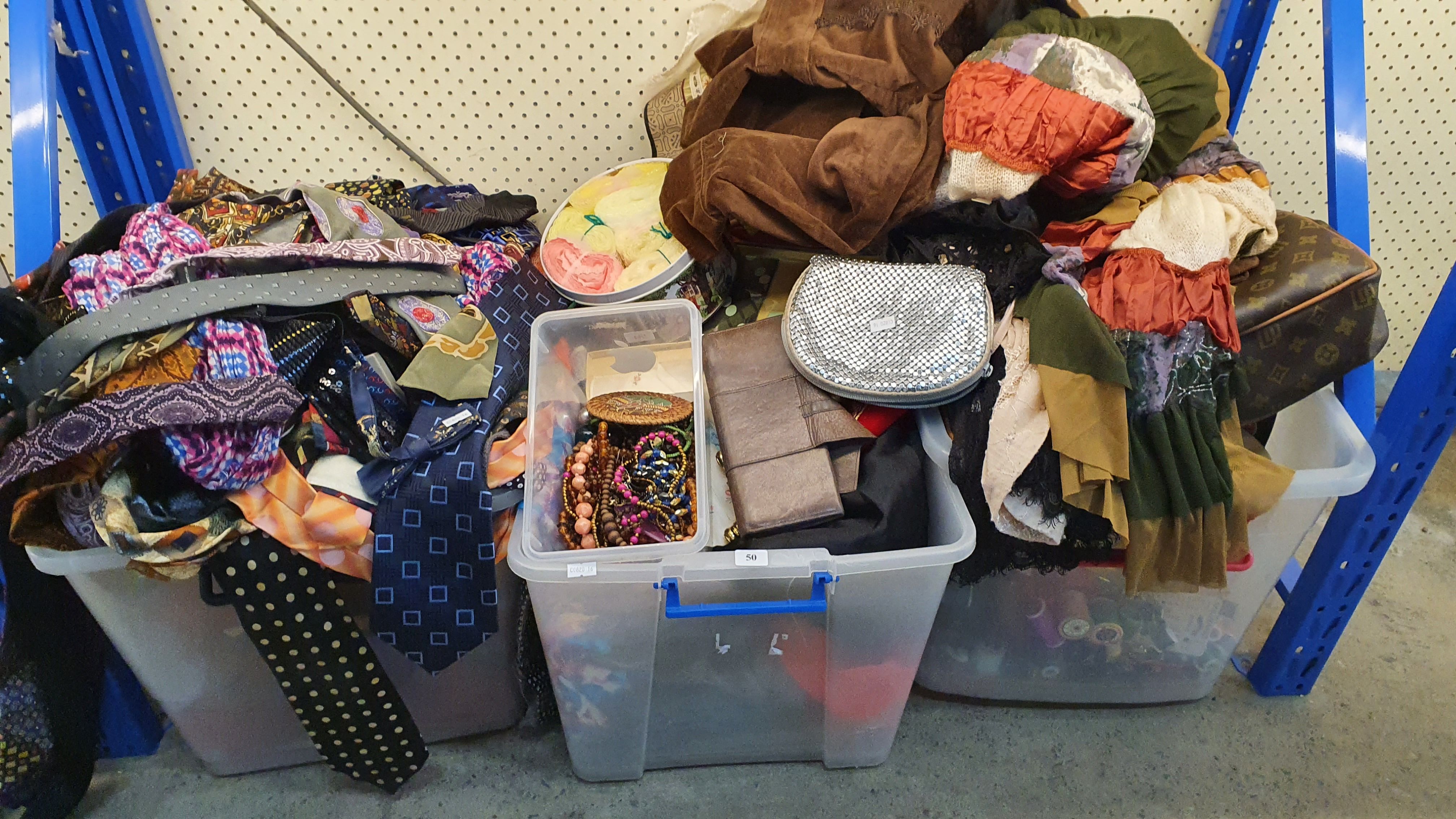 50 · THREE LARGE BOXES OF VARIOUS ITEMS