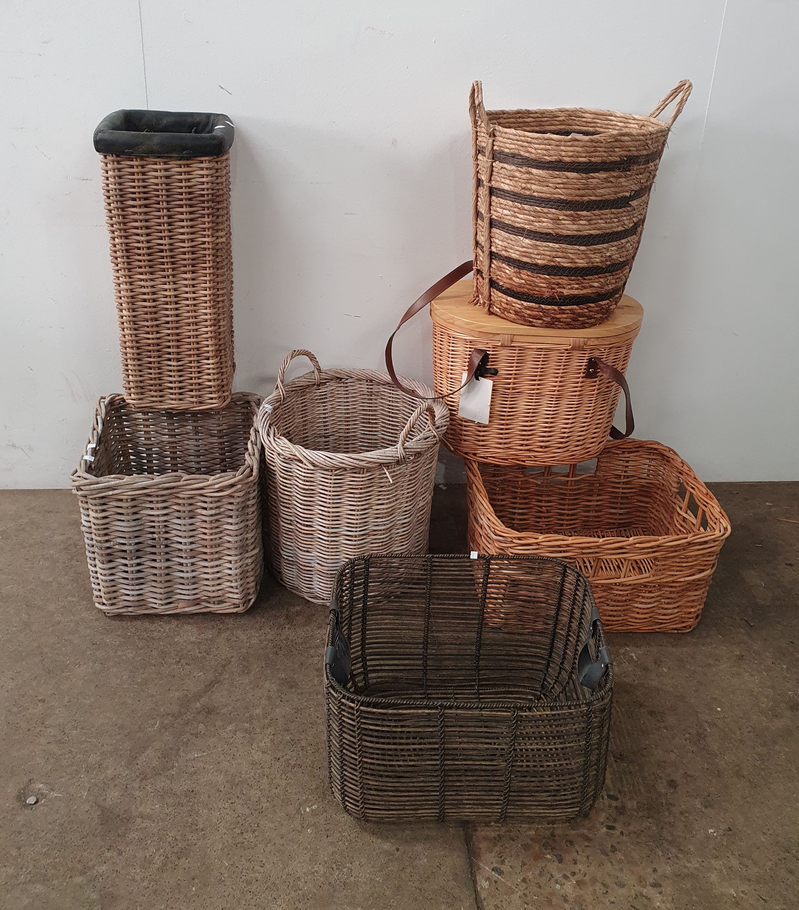 A Group Of Cane Baskets