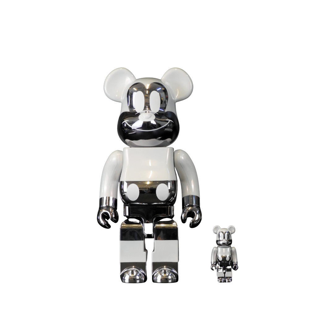 限量版最潮玩具黑白米奇老鼠积木熊MEDICOM BE@RBRICK X FRAGMENT 