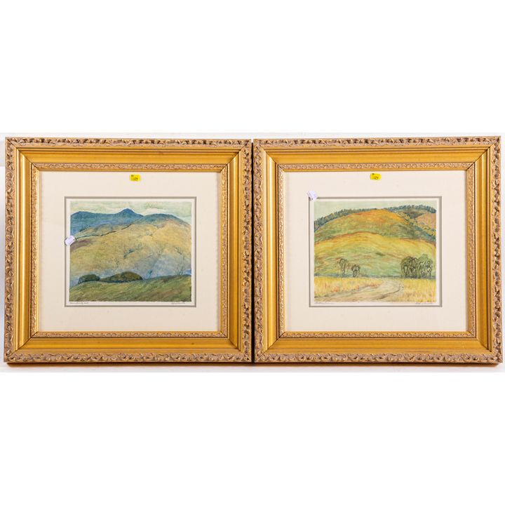 Alfred Casella. Two Framed Color Aquatints