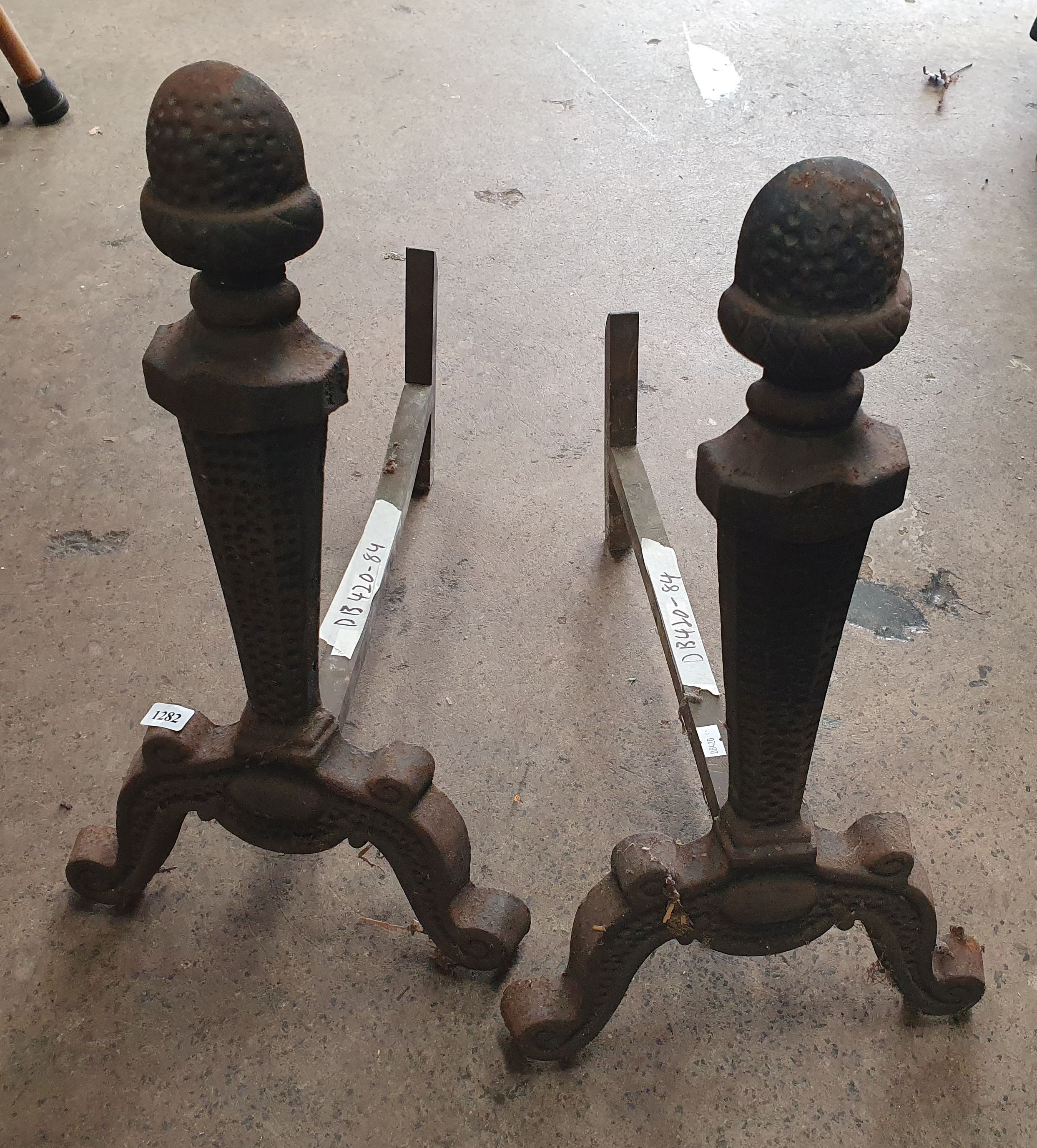 1282 · A PAIR OF FIRE DOGS