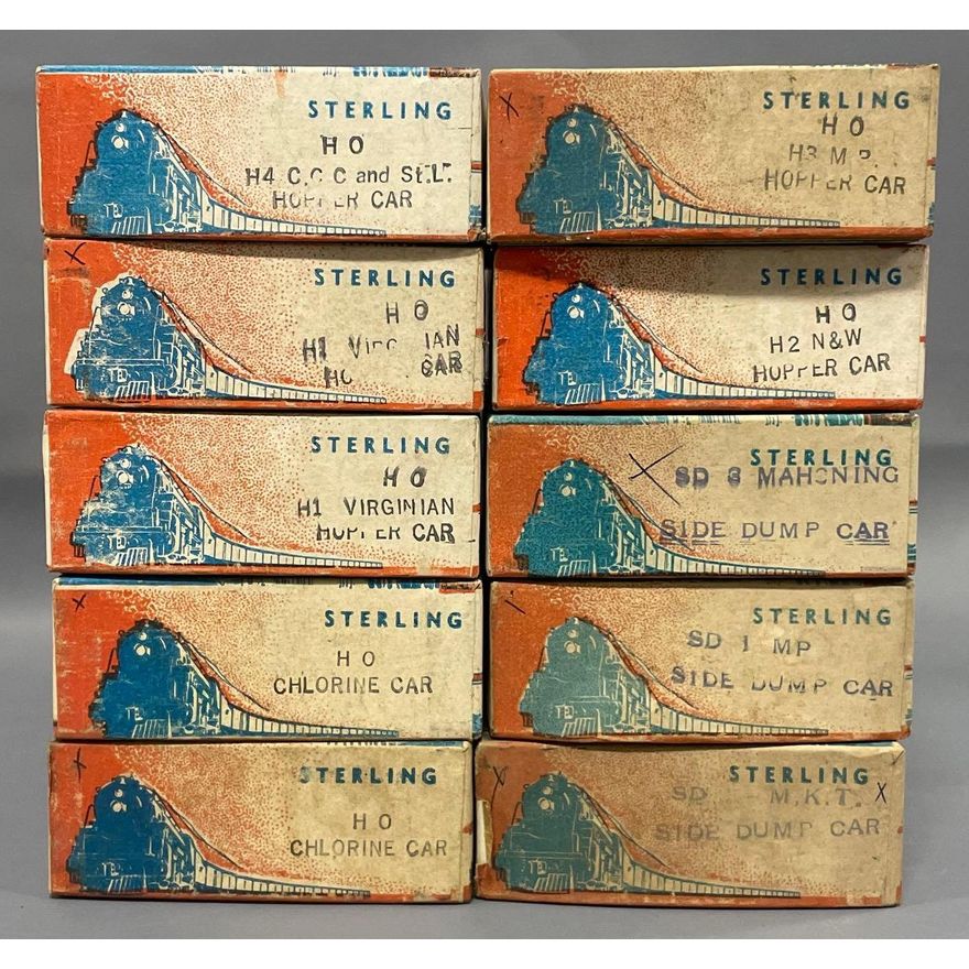 Ten Sterling HO scale freight car craftsman kits in original boxes