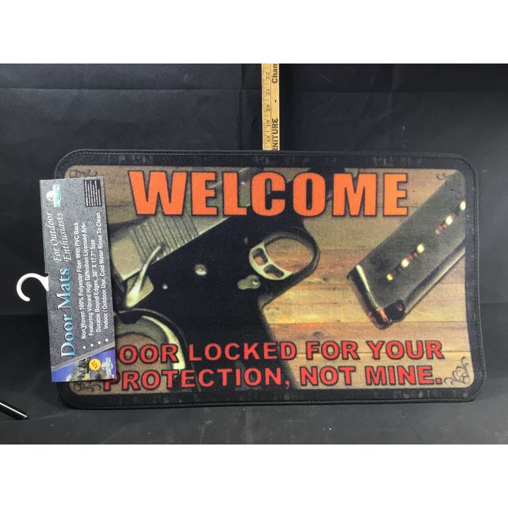 River Edge Products Doormat "Welcome Door Locked For Your Protection, Not Mine." 30" x 17.7"