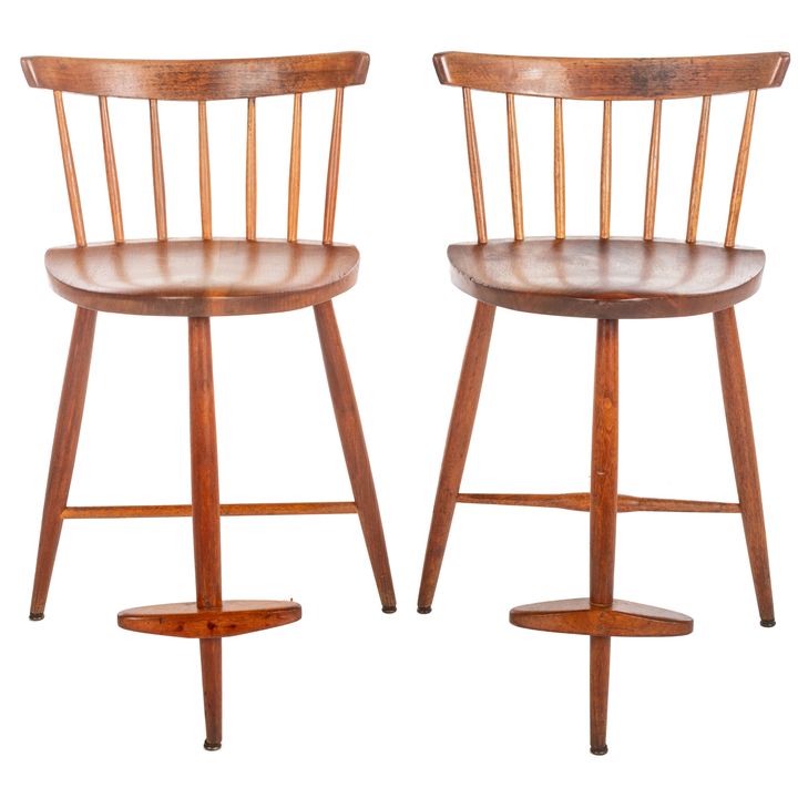 Two George Nakashima "Mira" Stools