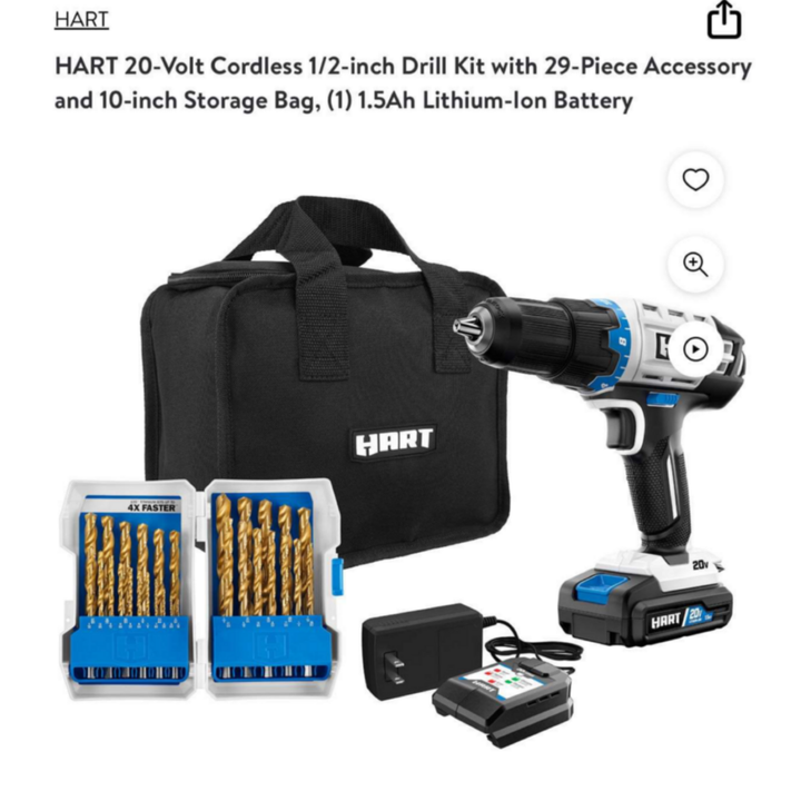 Hart 20v 1/2" Drill/Driver Value Set