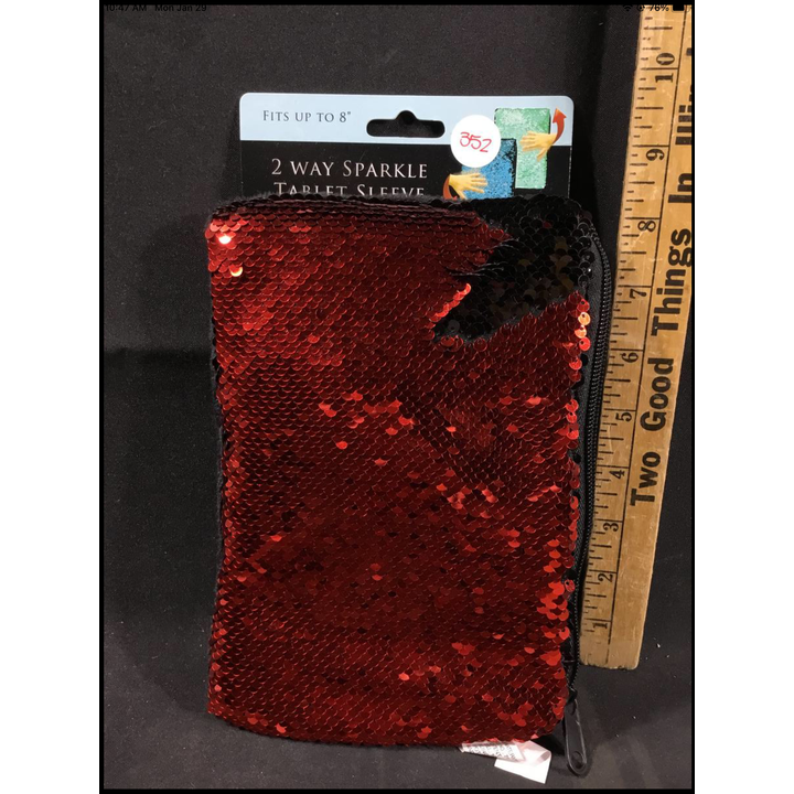 3 Way Sparkle Tablet Sleeve Fits up to 8" (Red)