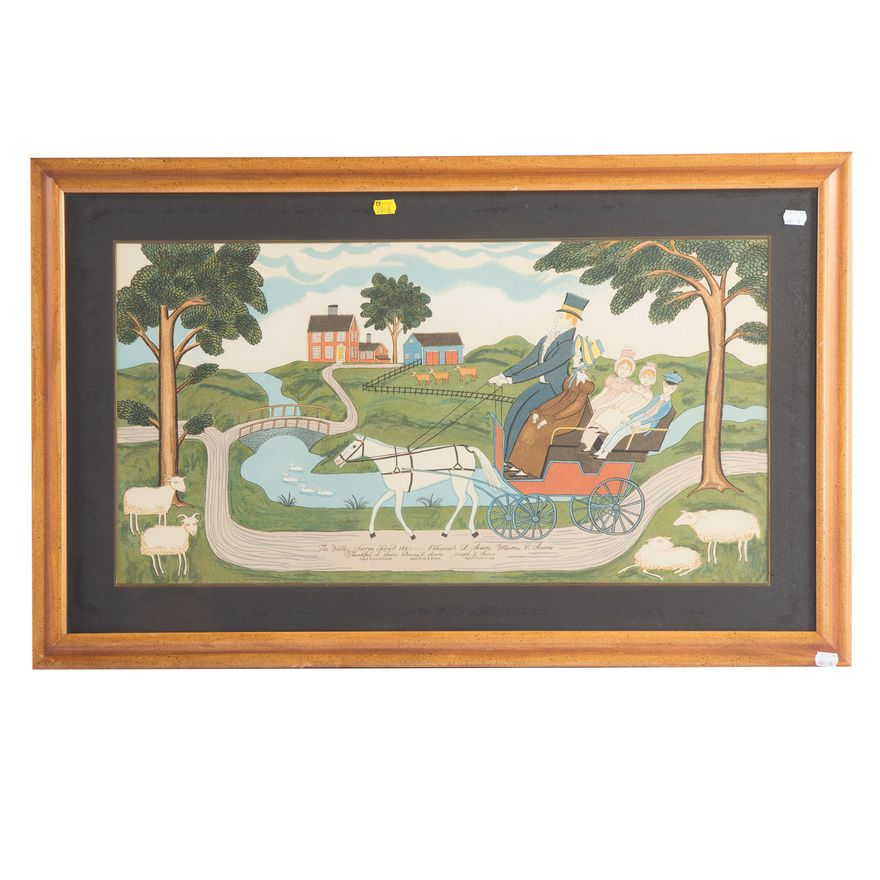 "The Valley Farm Road," color print after a primit