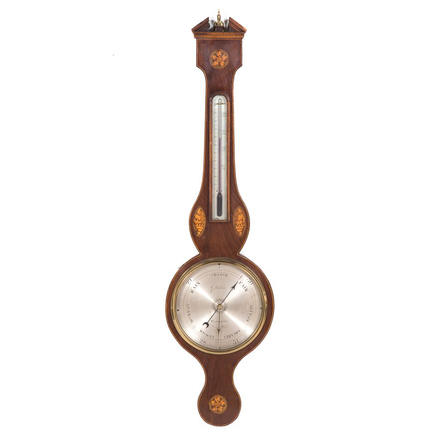 George IV inlaid mahogany banjo barometer