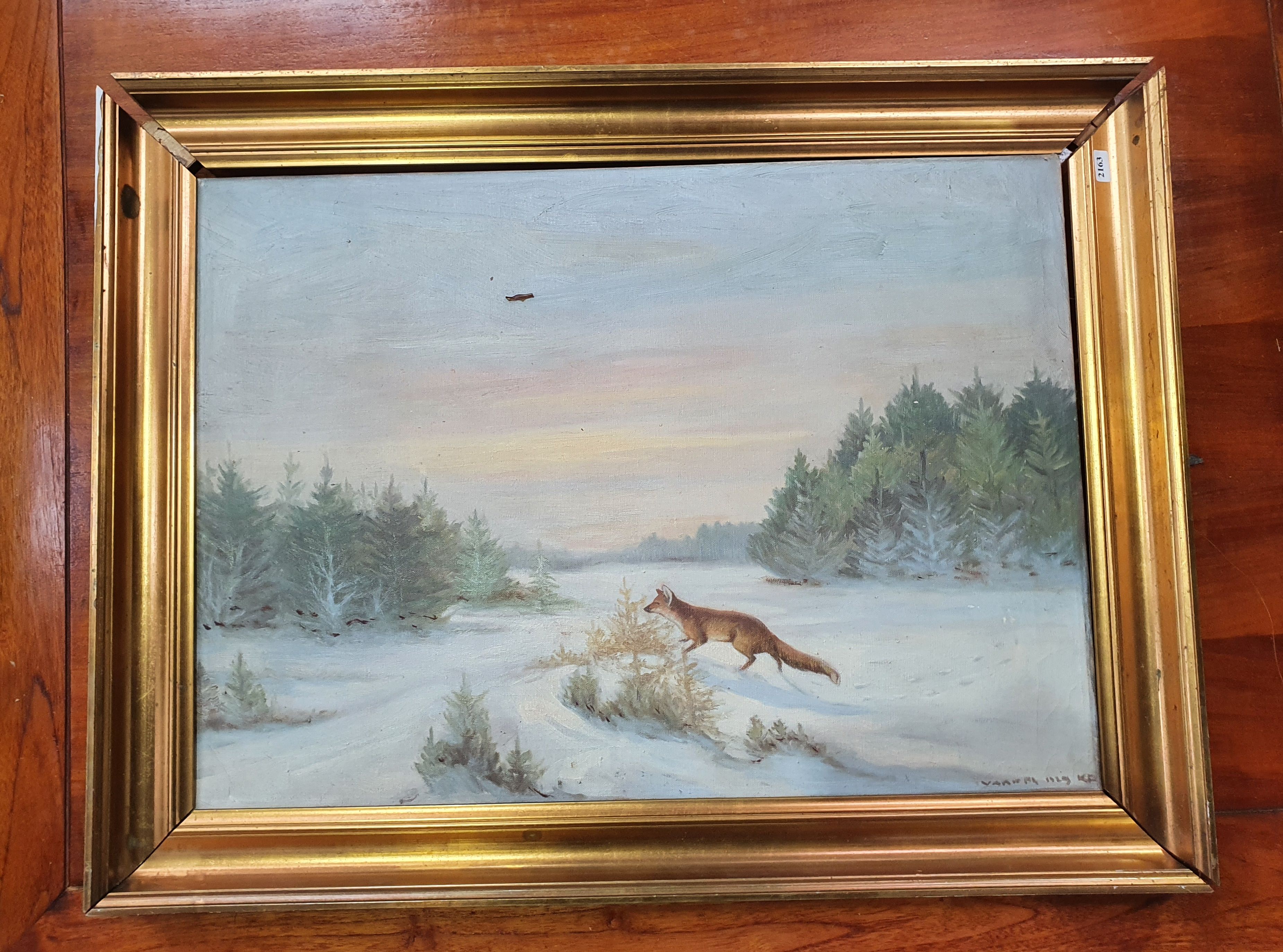 2163 · A FRAMED OIL ON CANVAS