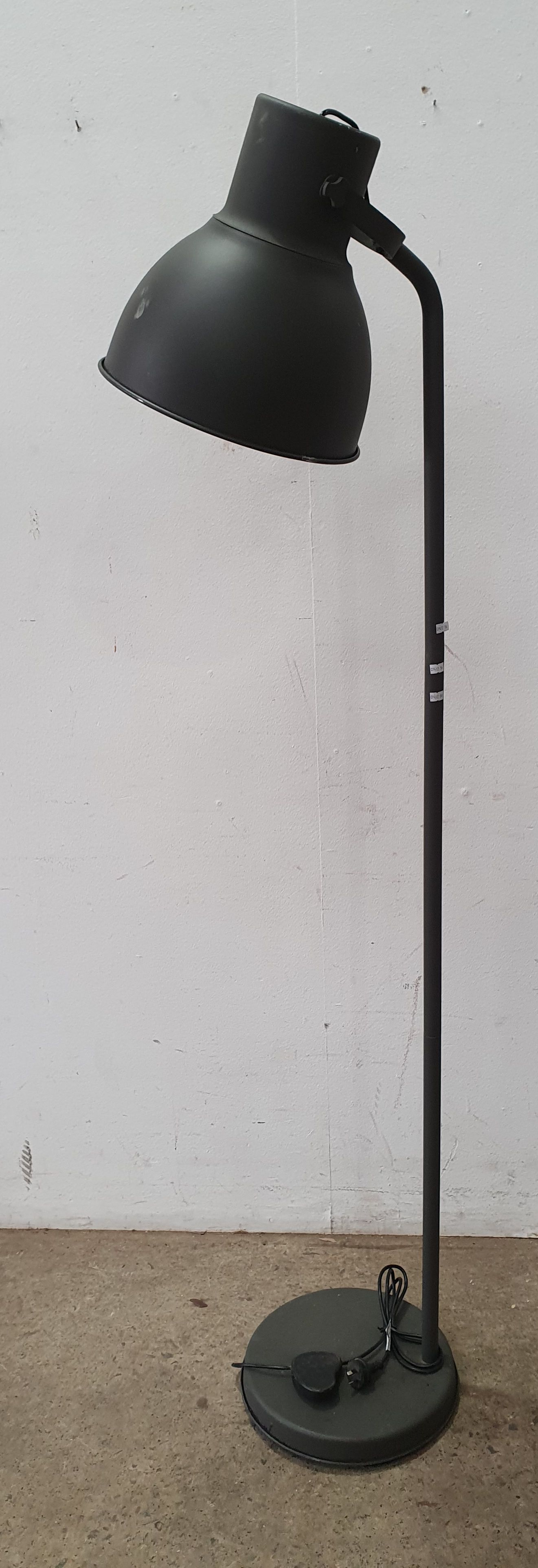 A MATT BLACK STANDARD LAMP