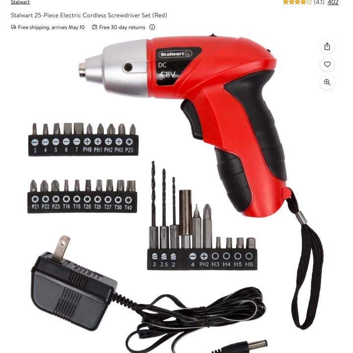 Stalwart 25 Piece Electric Cordless Screwdriver Set