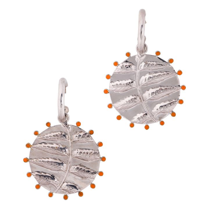 A bhu.statements pair of silver-plated brass earrings