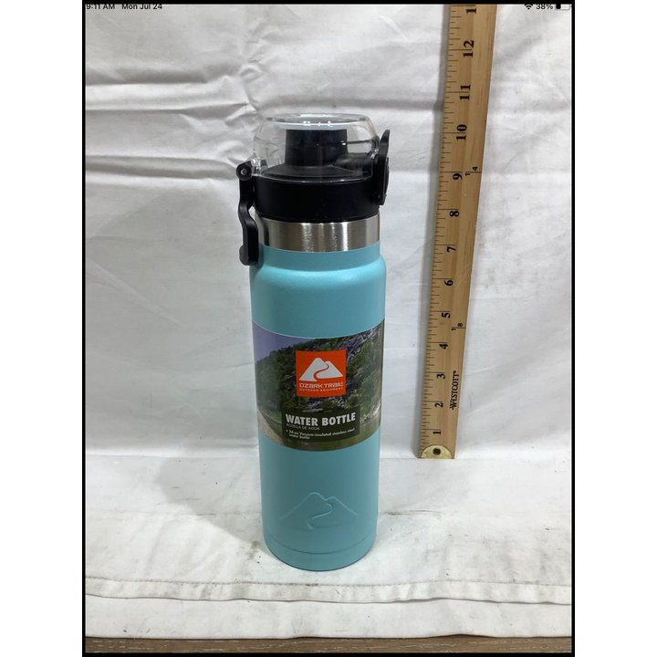 Ozark Trail Water Bottle- 24oz Vacuum- Insulated Stainless Steel Water Bottle - Blue