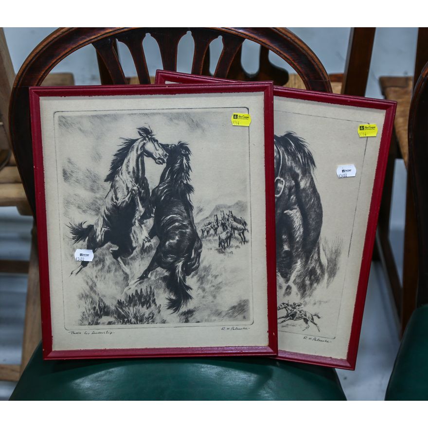 A Pair of Equestrian Prints, R.H. Palenske