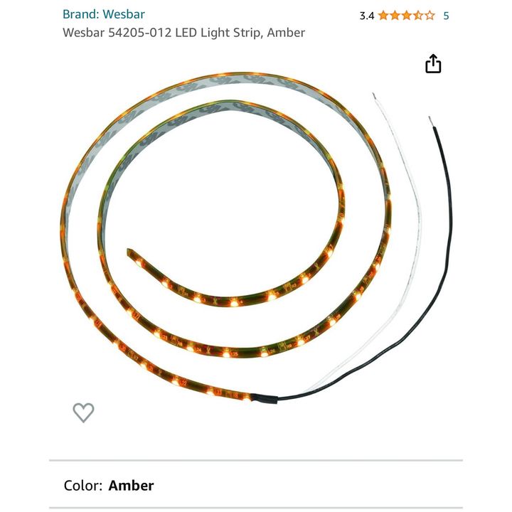 Wesbar 54205-012 LED Light Strip, Amber - 5 Meters
