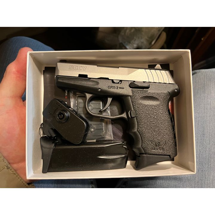 Sccy CPX-2TT Stainless Steel/Black 9mm Semi-Automatic Pistol - NO Safety