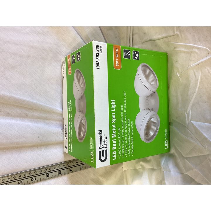 Commercial Electric LED Dual Metal Spot Light- Soft White, White